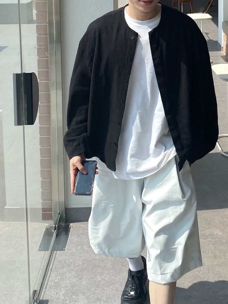 UNAIDUN(アネイダン)の「Hidden button linen wide set up-shirts 2C(Tops)」