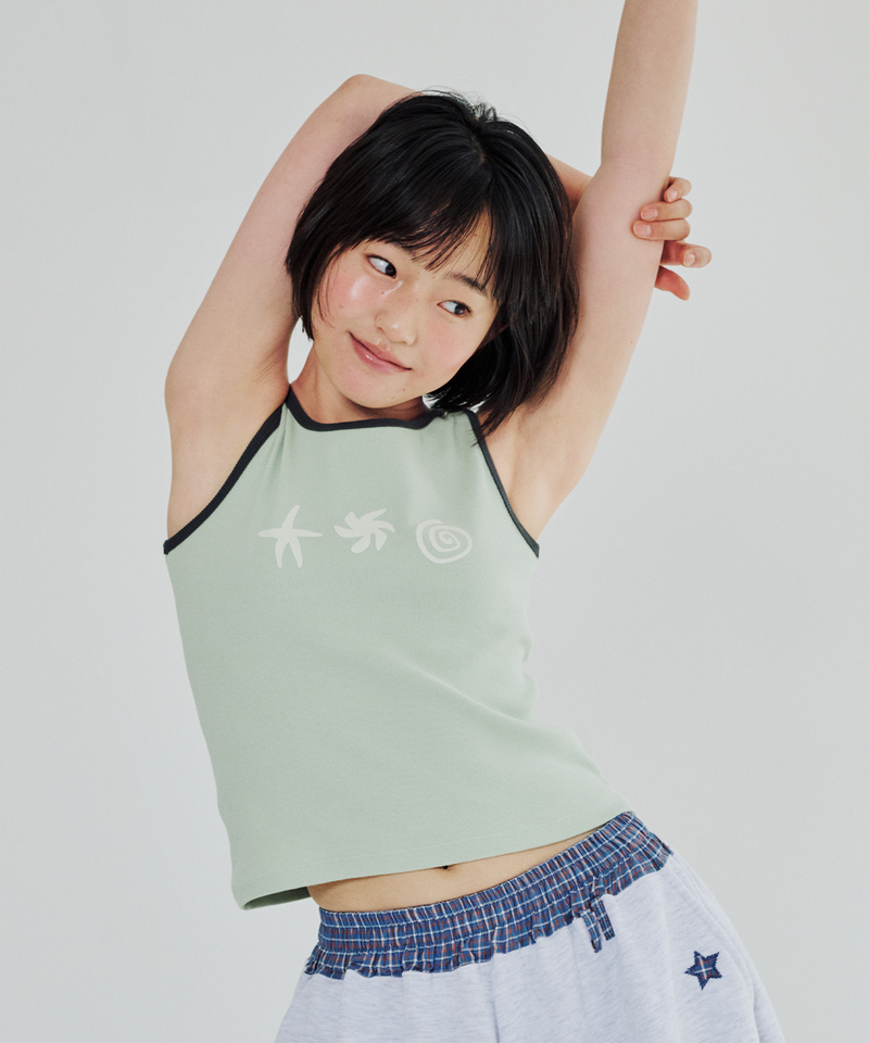 ITZAVIBE（イッザバイブ）の「DOODLE SLEEVELESS - GREEN（Tops）」