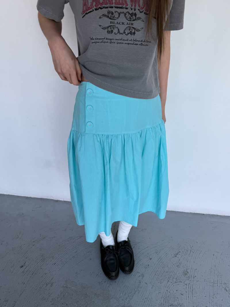 side button midi skirt