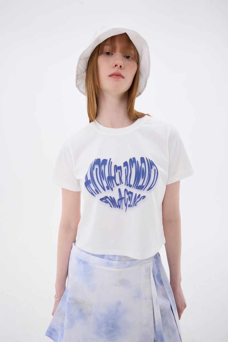 HEART LOGO CROP T-SHIRT / WHITE