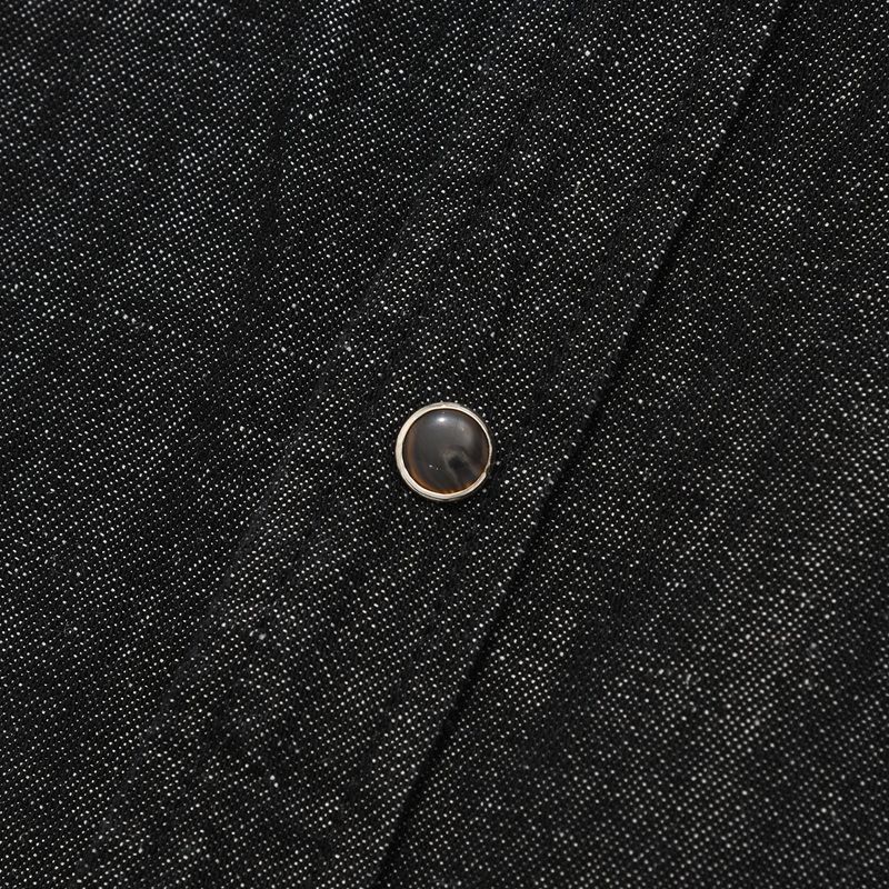 Western linen denim shirts / Black