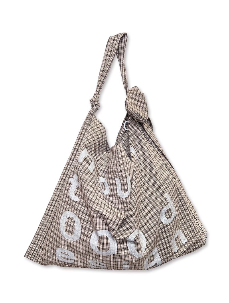 nought（ノウト）の「000Design Cotton Check Tie Bag / Brown（Bags）」