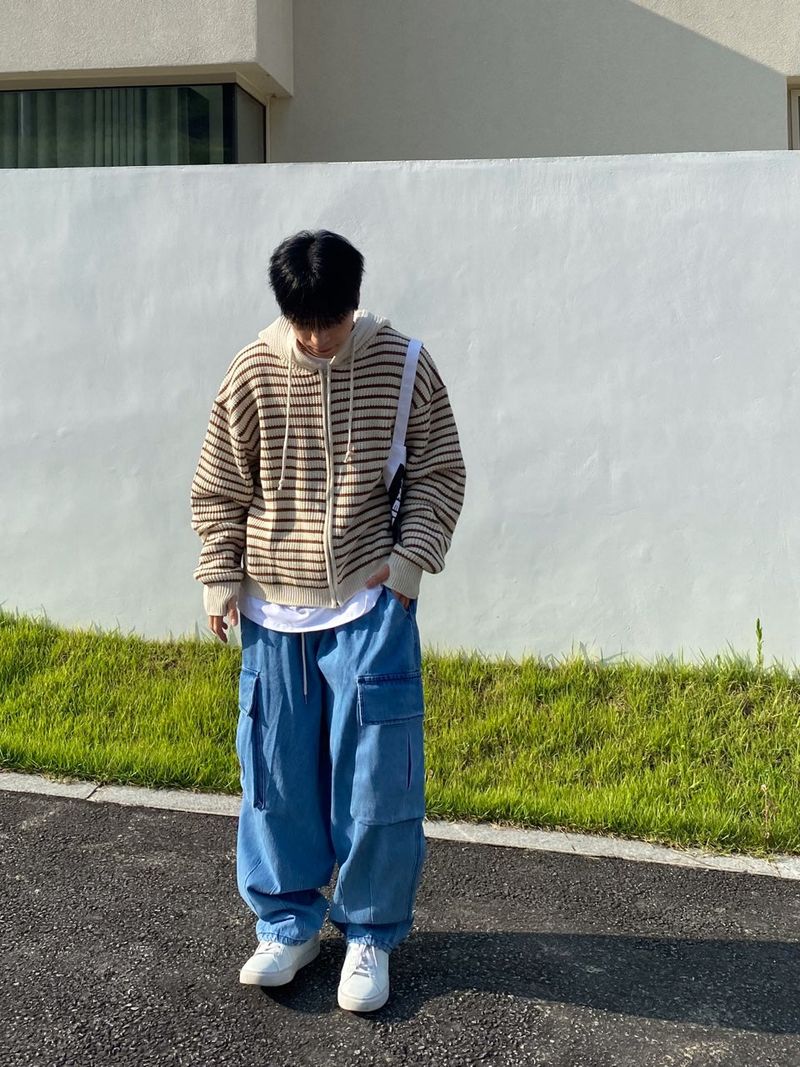 Big Pocket Balloon Cargo Denim Pants 2C