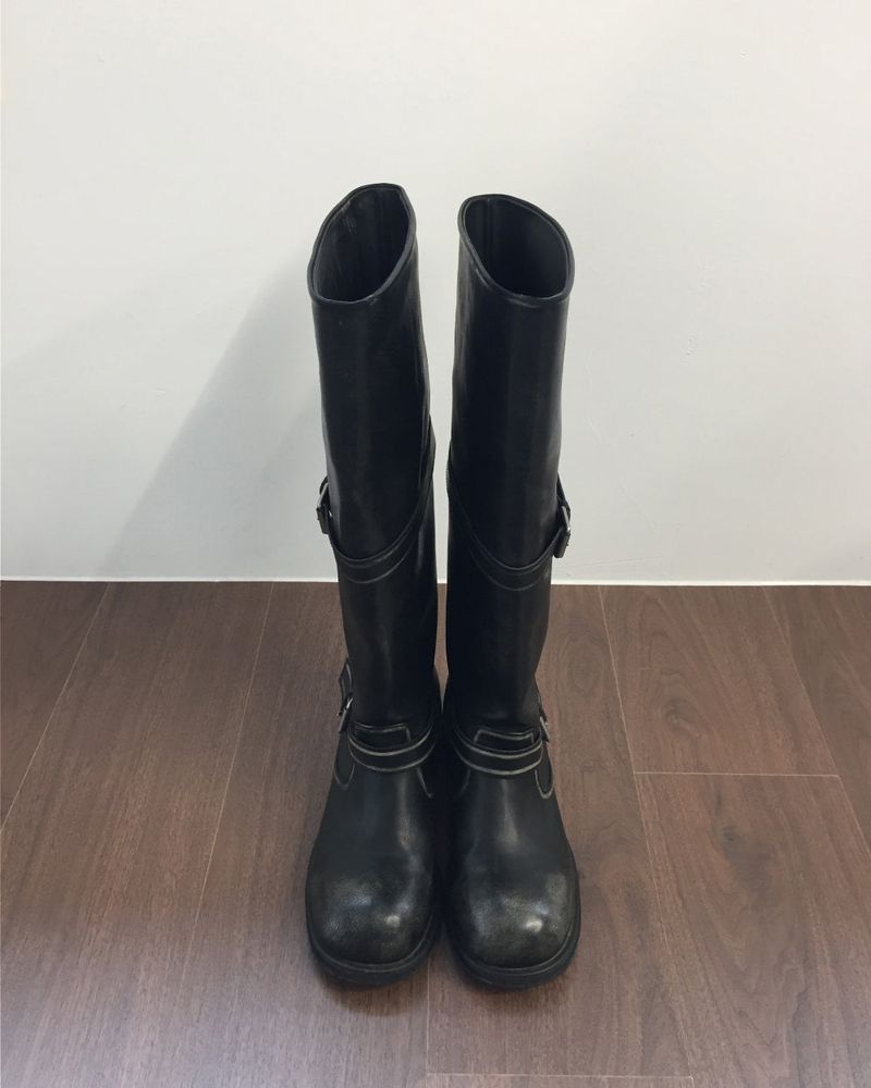 Biker buckle long boots (1color)