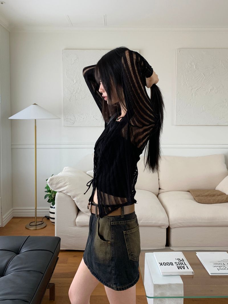 [Belt Set] Konya Y2K Washing Mini Skirt