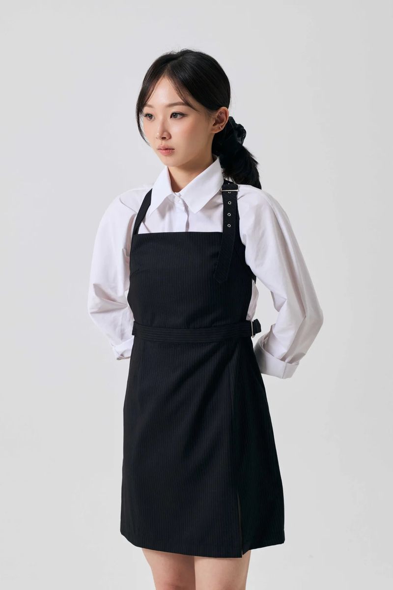 ODE BUCKLE MINI DRESS / BLACK