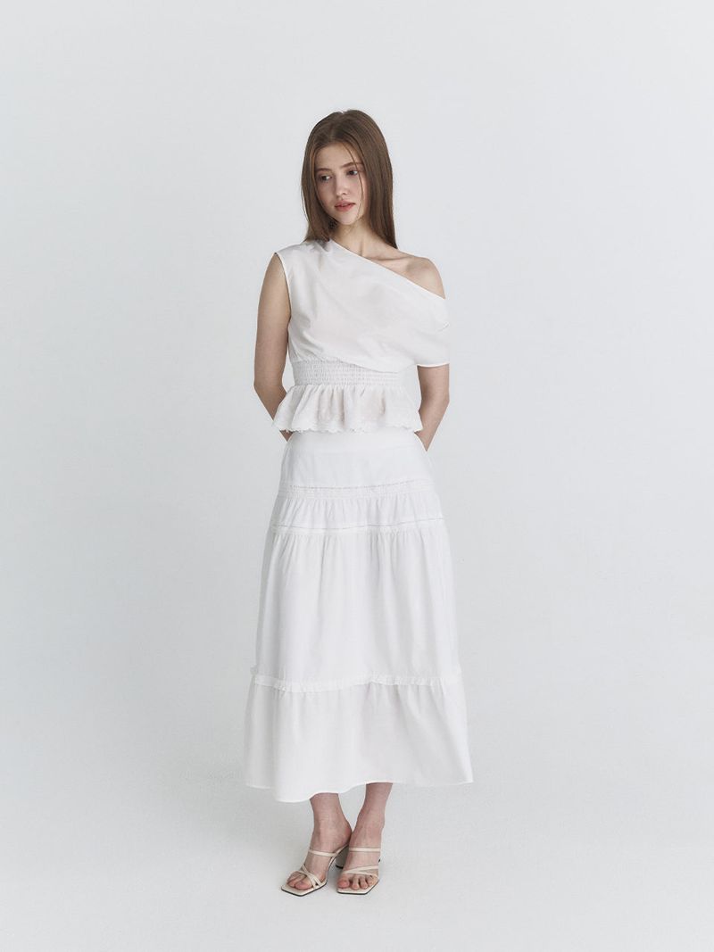 Drape lace blouse (Ivory)