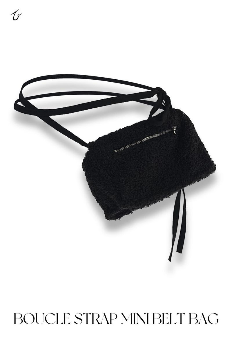 boucle strap mini belt bag (2color)