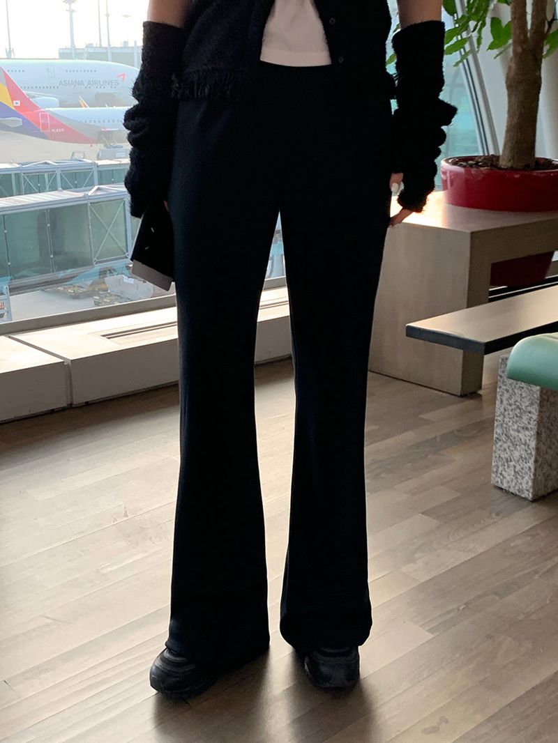 [MADE] Airport long bootcut banding pants -Basic