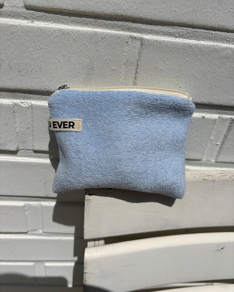 Terry flat pouch - sky blue , M size