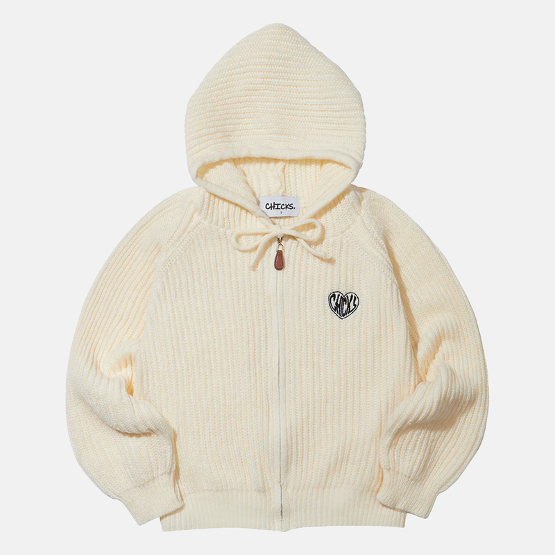 Fuzzy Scan（ファジースキャン）の「HOPE KNIT  Hood ZIP UP _ CREAM（Tops）」
