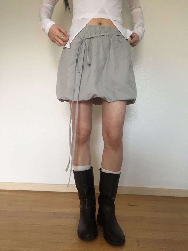 Tie Balloon Mini Skirt (4 colors)