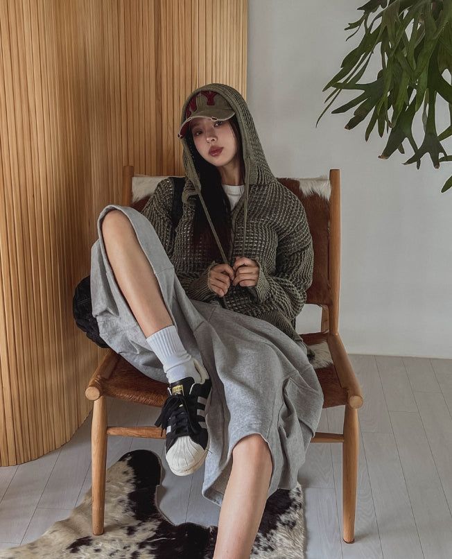 ON Dying Damage Mesh Hood Zip Up