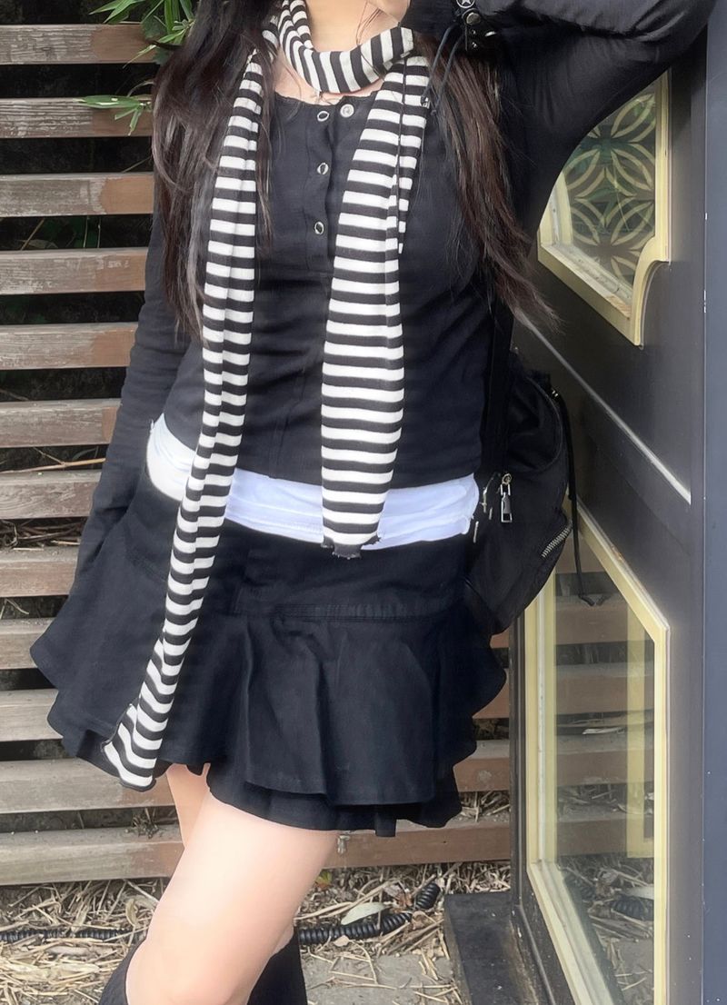 heenytsuki(ヒニツキ)の「Dark Blue Denim Cancan Mini Skirt(Skirts)」