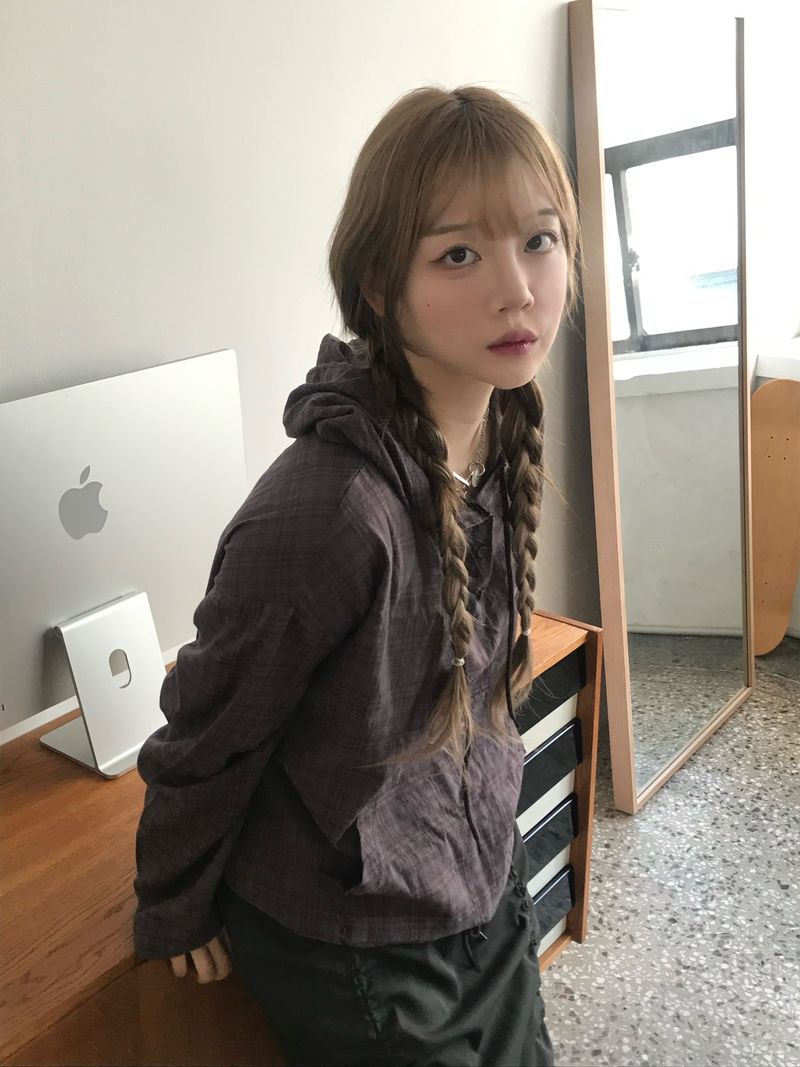 Appealing check hoodie