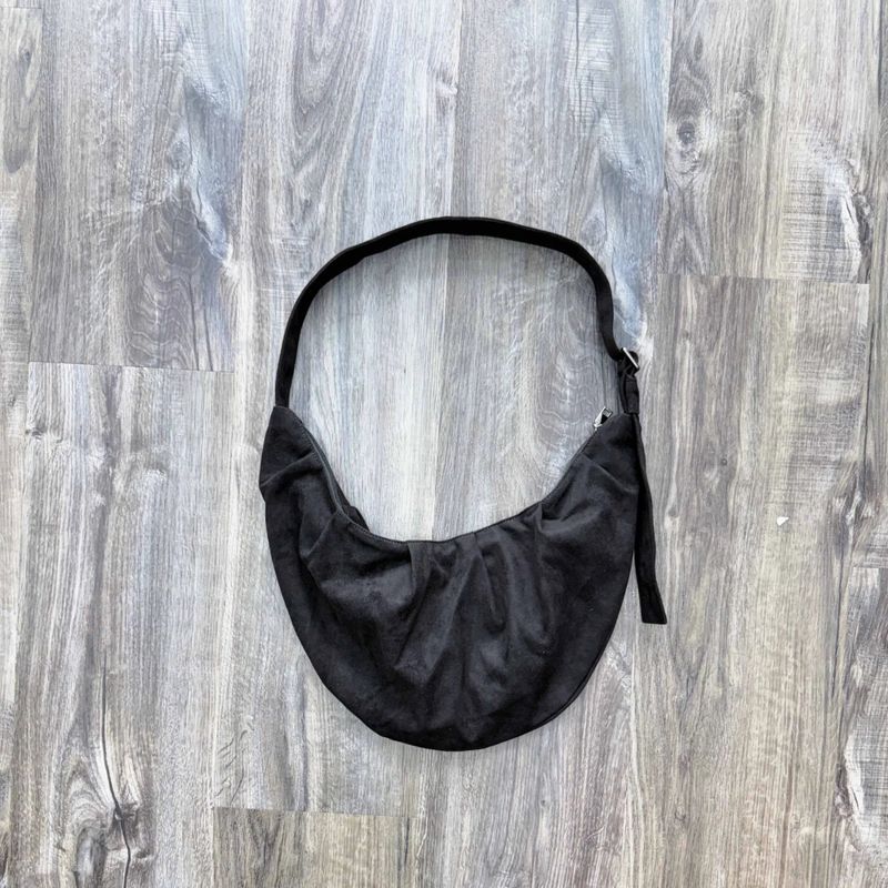 Ruched Crescent Shoulder Bag