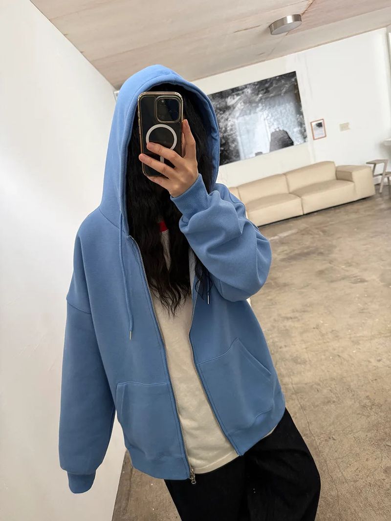 two way hood zip up