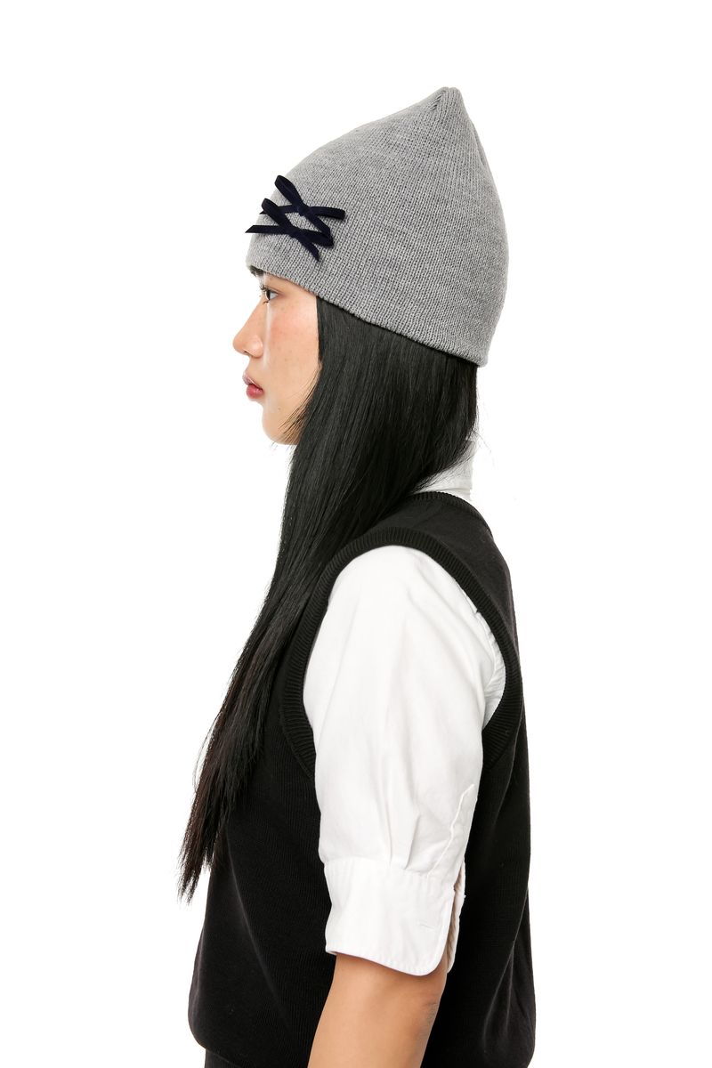 MINI RIBBON BEANIE / GREY