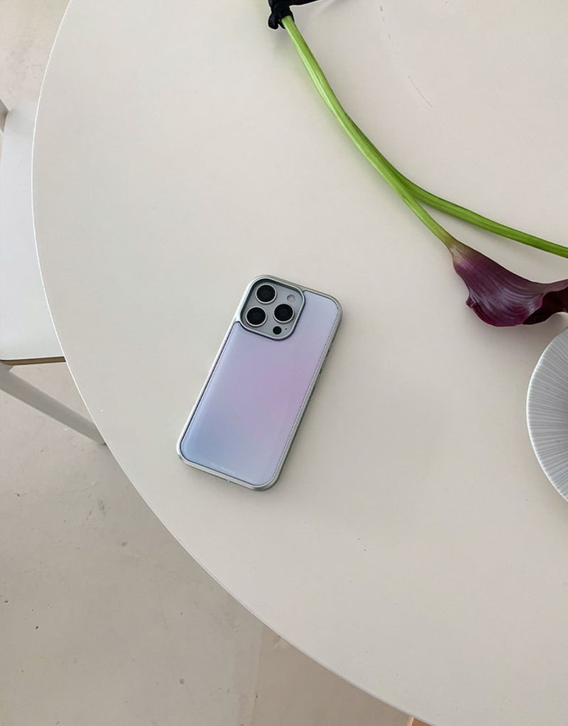 [MADE]イブニング シルバーエポキシバンパー iPhoneケース