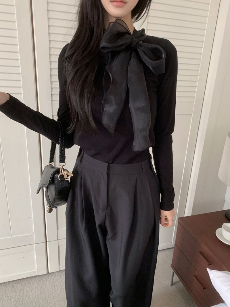 Tilly Tie Scarf Long Sleeve Top
