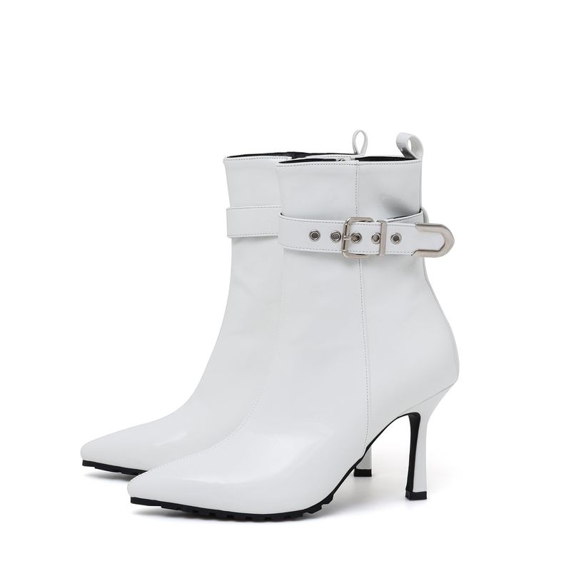 Buckle Slim Walker Heel(White)