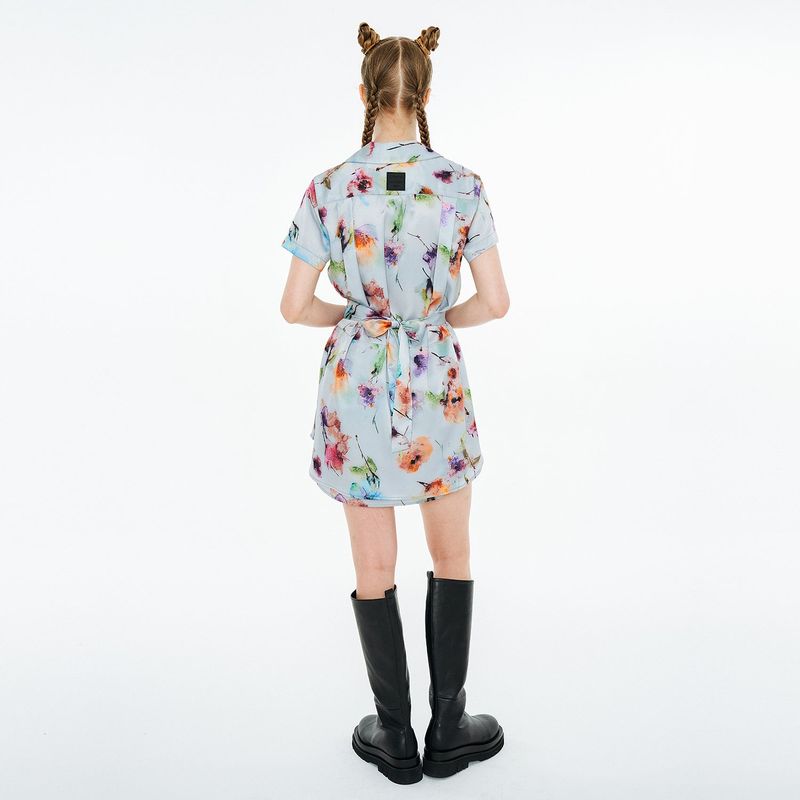Square Neckline One-piece [Watercolor Flower]