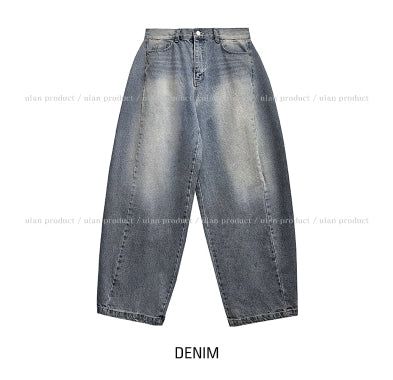 Blind washing balloon denim pants