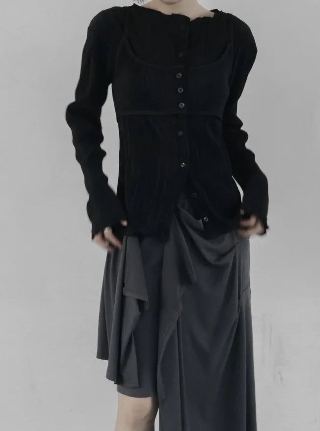 Nuad Pleated Bustier Blouse