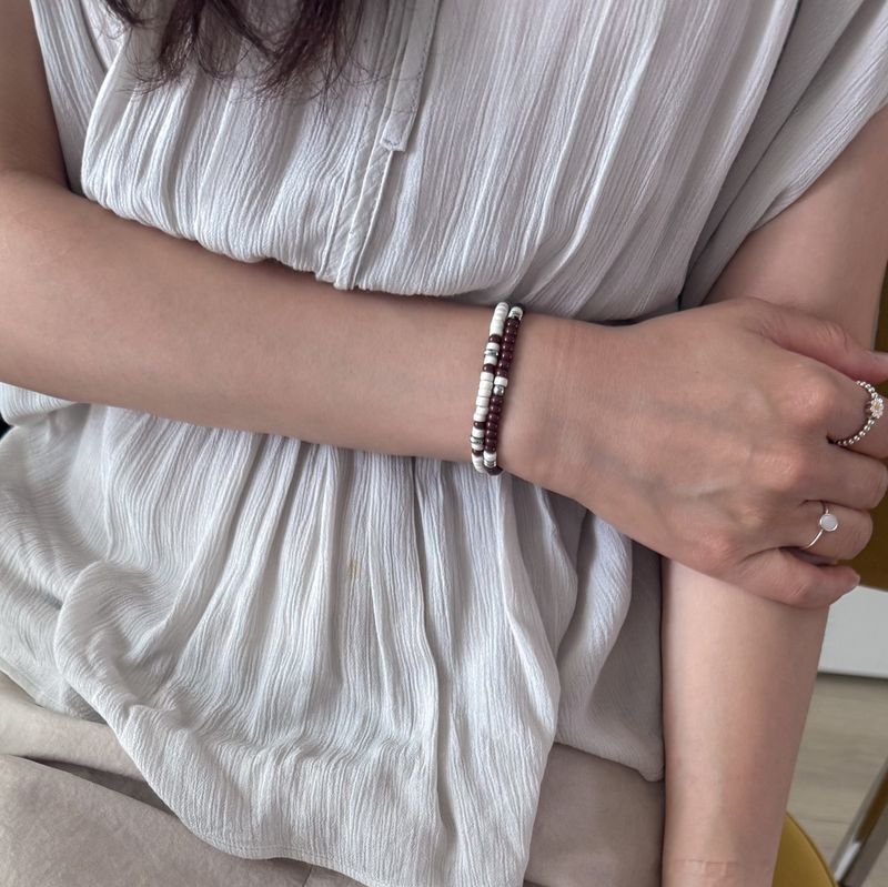 [MADE] Stone urethane Bracelet (Ivory)