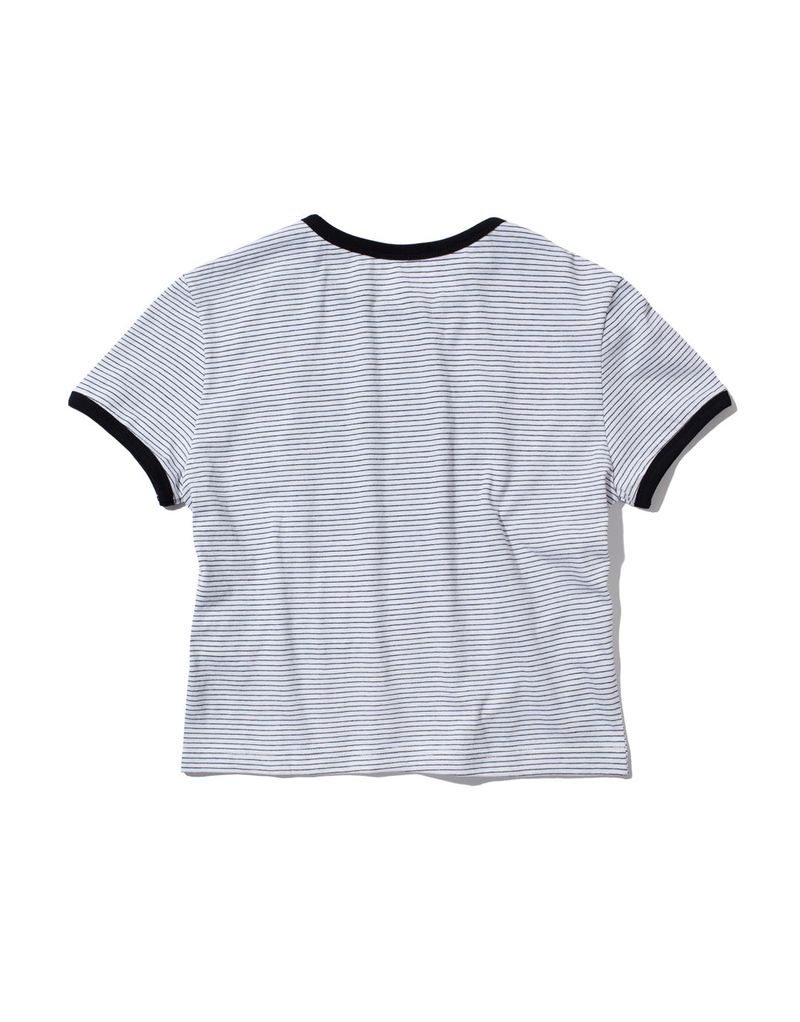 LTM Stripe Crop T-shirt (WHITE)
