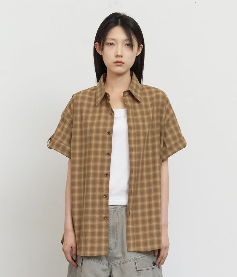 HIFIFNK(ハイファイファンク)の「Asa Checked Half Shirt(Tops)」
