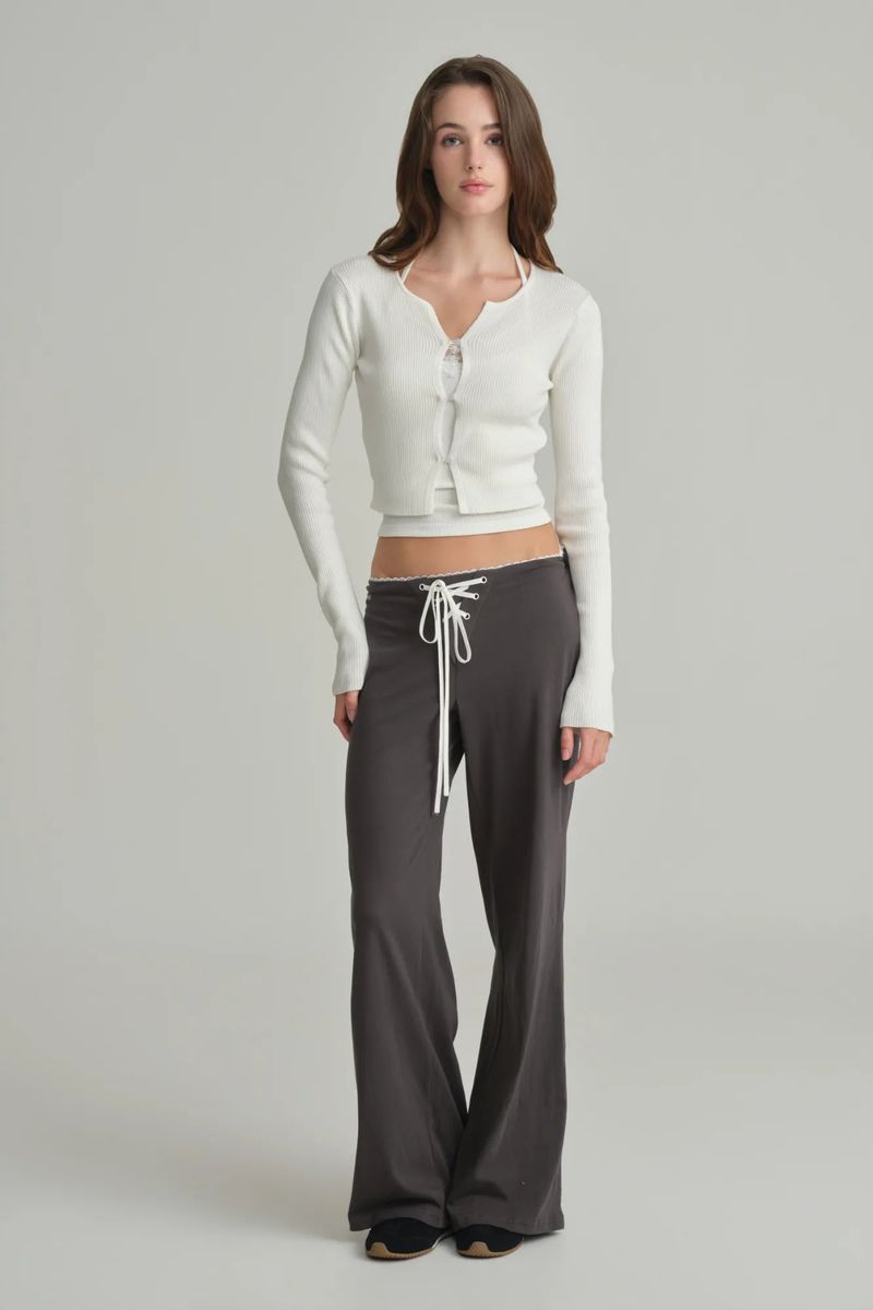 Ivy lace-up pants, Charcoal