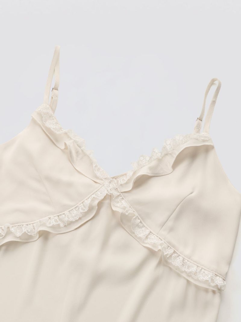 Silky Lace Bustier Dress_Ivory