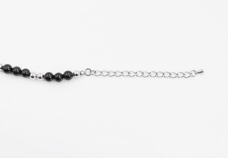 No.0850 black, green gemstone necklace