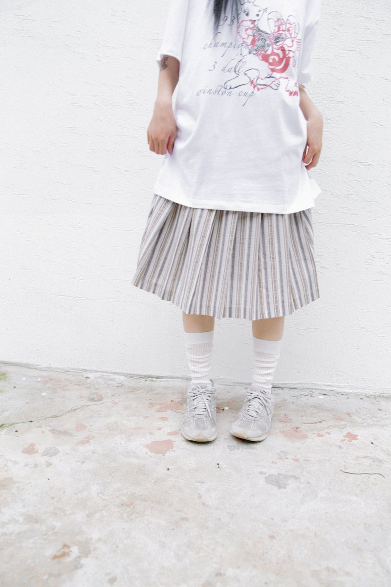 stripe see-through long socks(2colors)