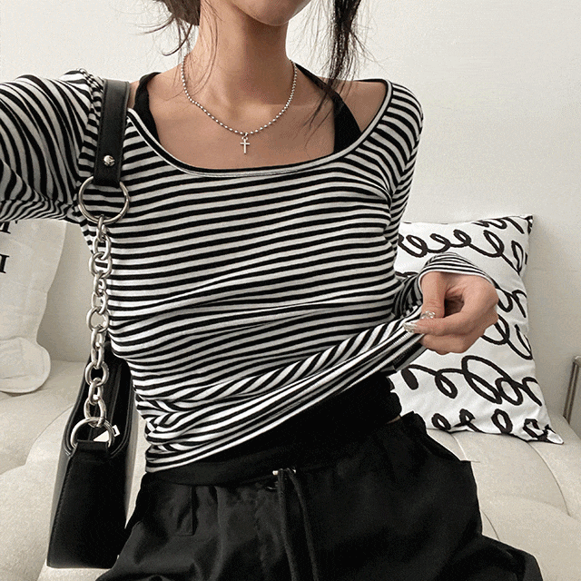 hijjoo（ハイチュー）の「Breen Stripe Long Sleeve Tee（Tops）」
