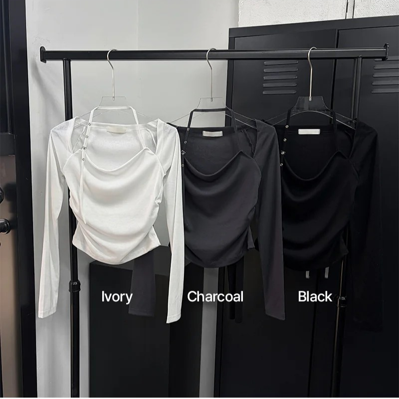 Islet halter long sleeves(3color)