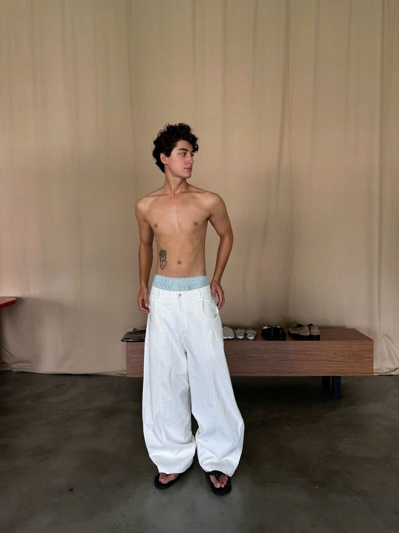 RIPOFFF Khaki Wideleg Pants