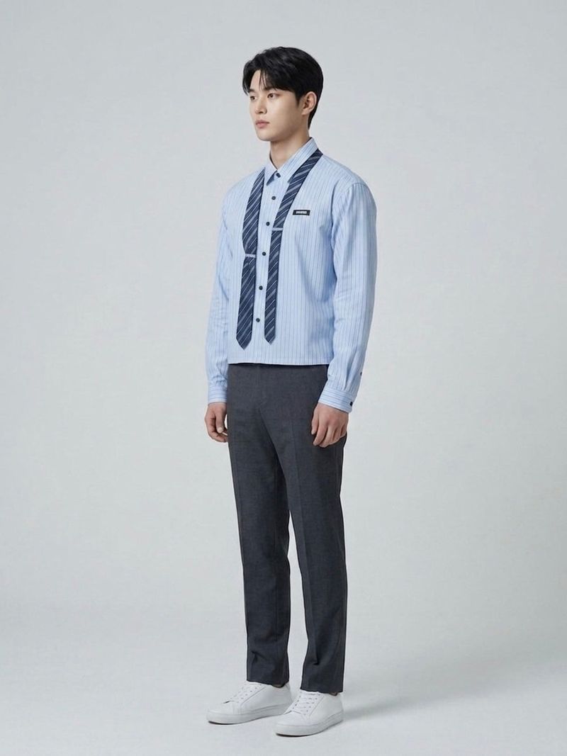 Light Blue Tie Stripe Shirts