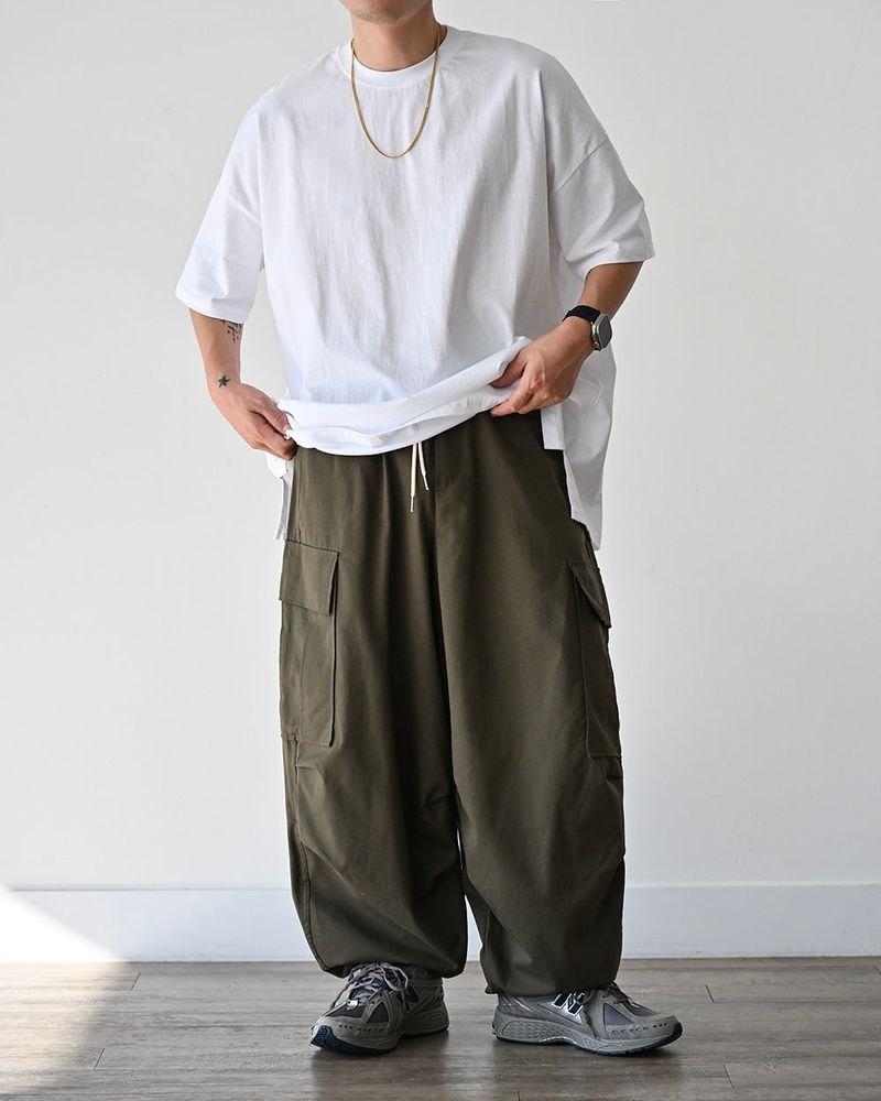 SIO WIDE CARGO PANTS KHK