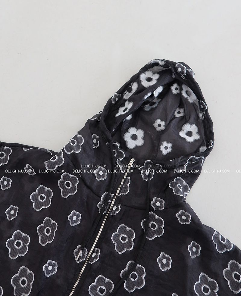Summer Flower See-Through Windbreaker Windbreaker