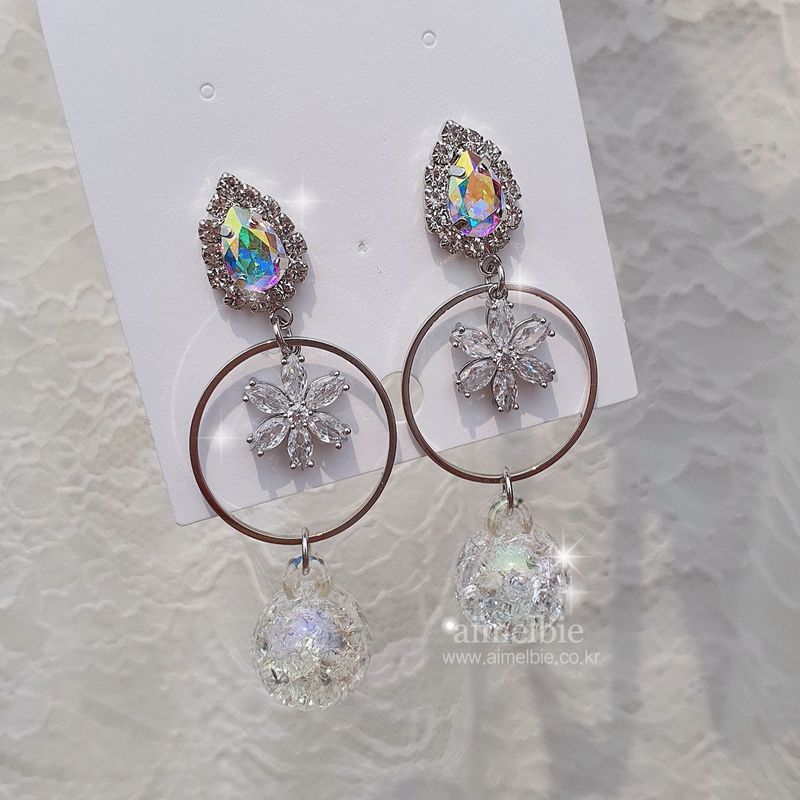 Icy Bloom Earring - Rainbow (Han Hyojoo Earring)