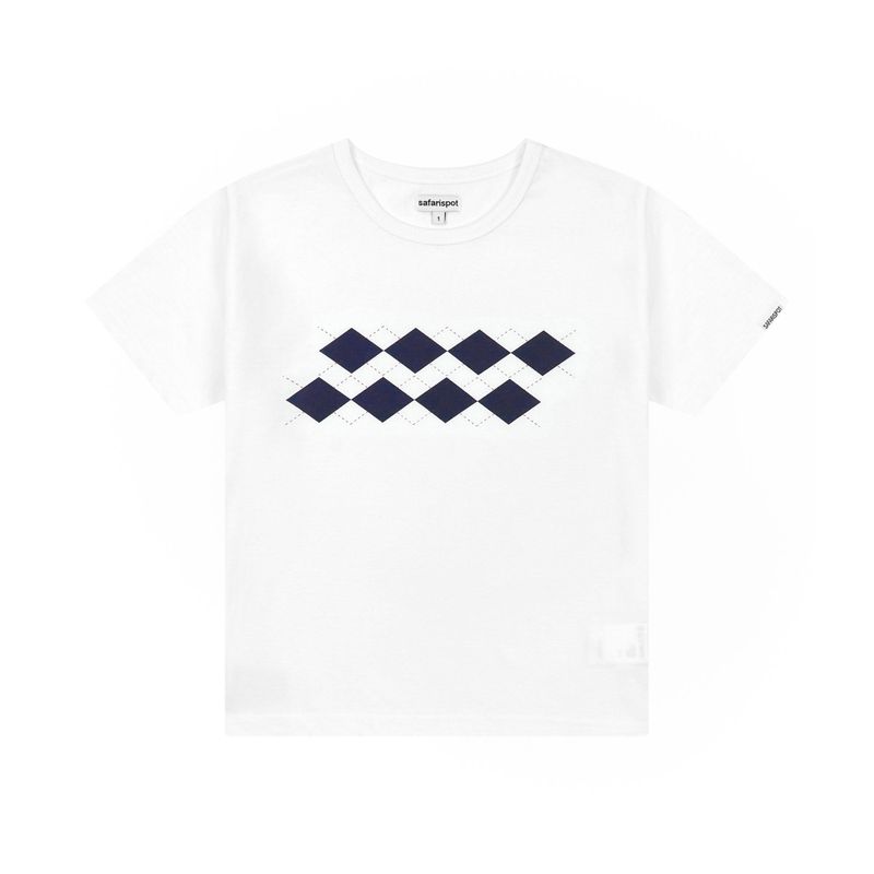  1/2 ROUX BASE SCHOOL ARGYLE TEE (WHITE)