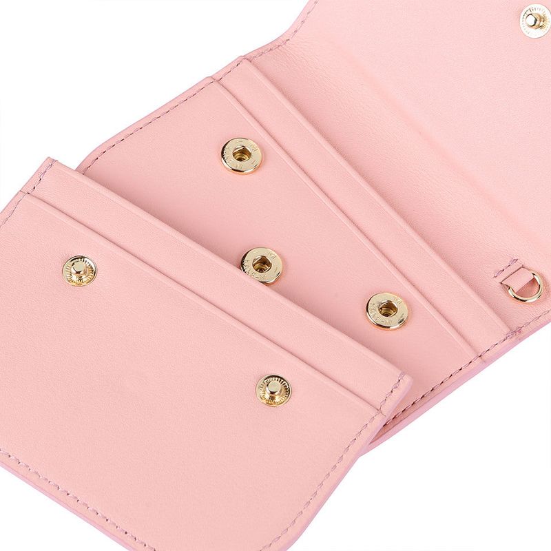 Golden Envelope Cow Leather Wallet ( Pink )