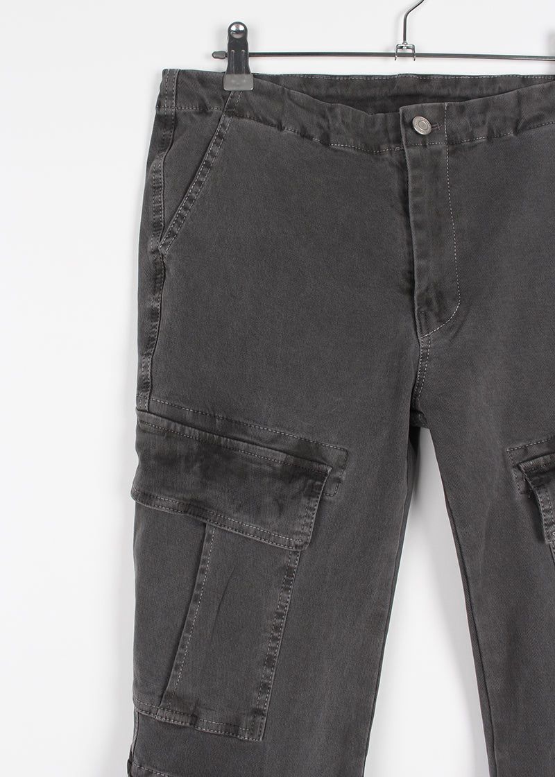 LOW GREY CARGO BOOTS CUT DENIM
