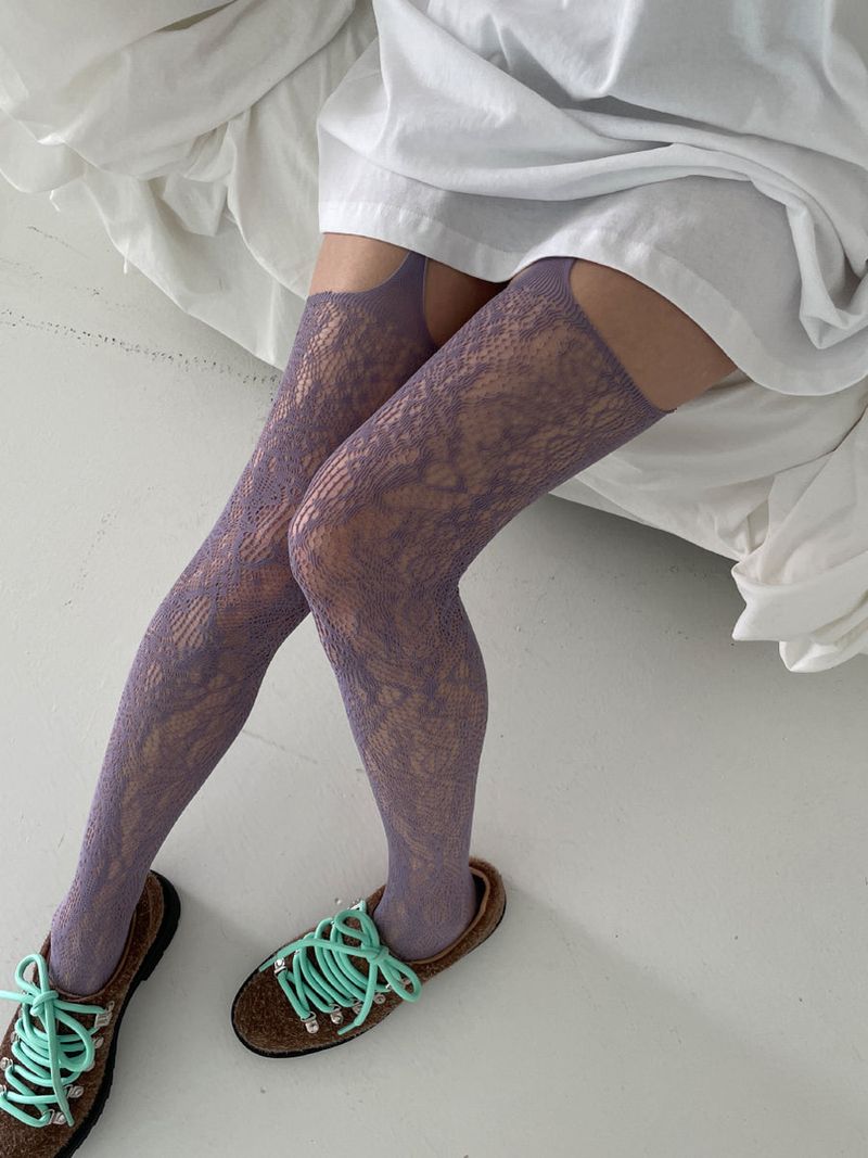flower garter netting stocking