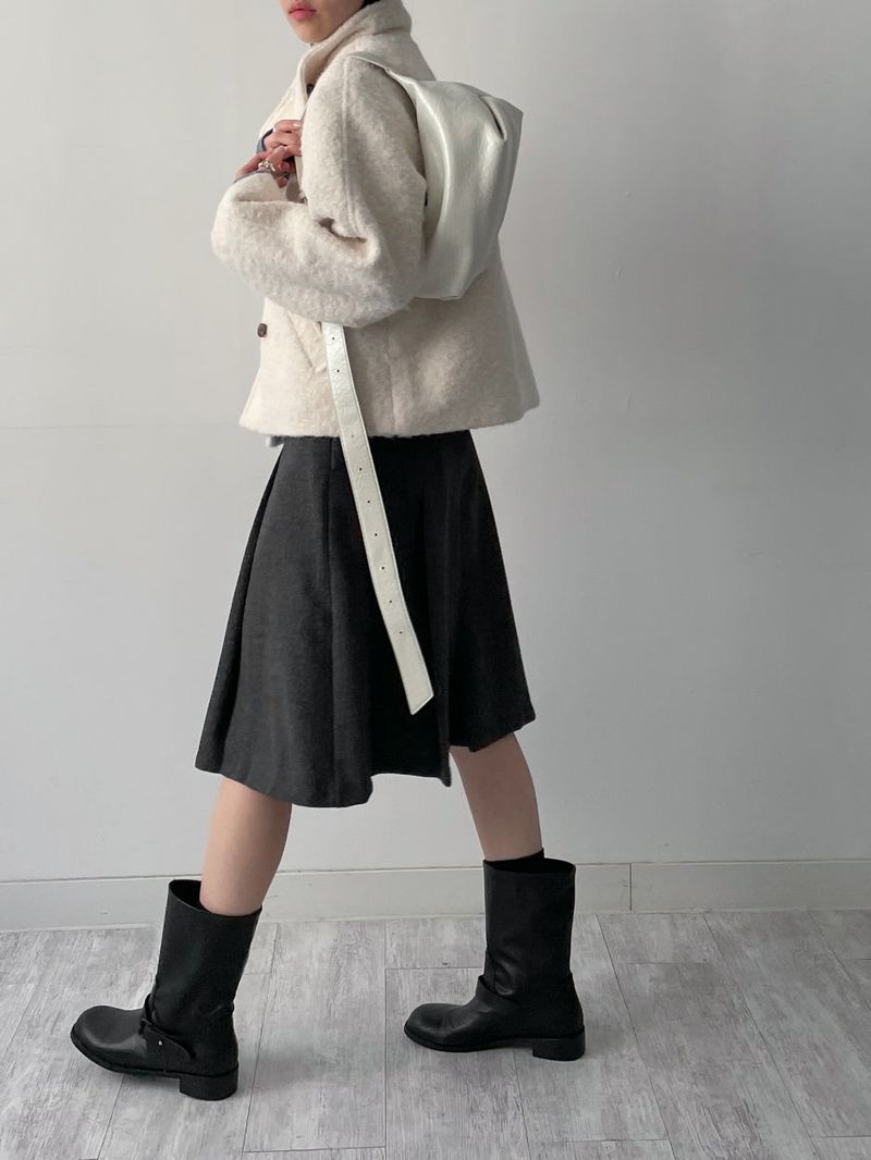 Mellie Wool Midi Pleated Skirt