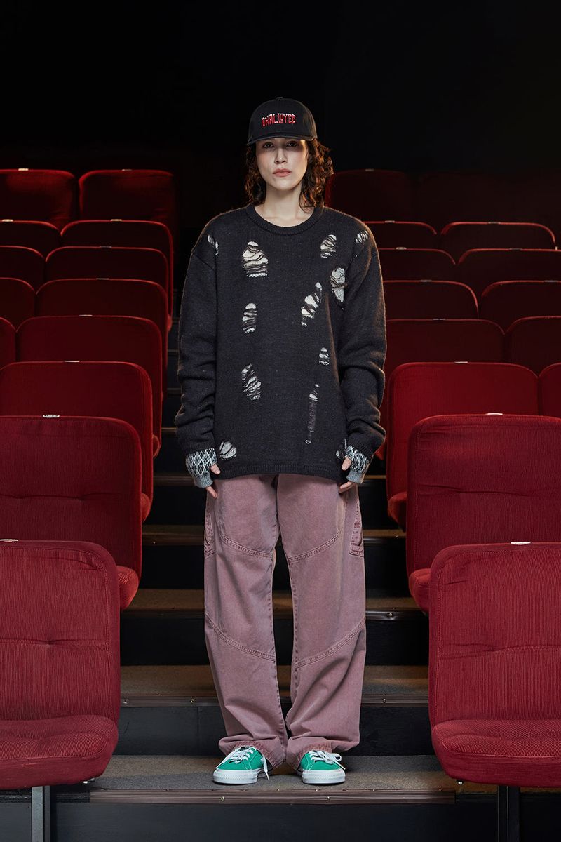 DESTROYED MOHAIR KNIT / CHARCOAL