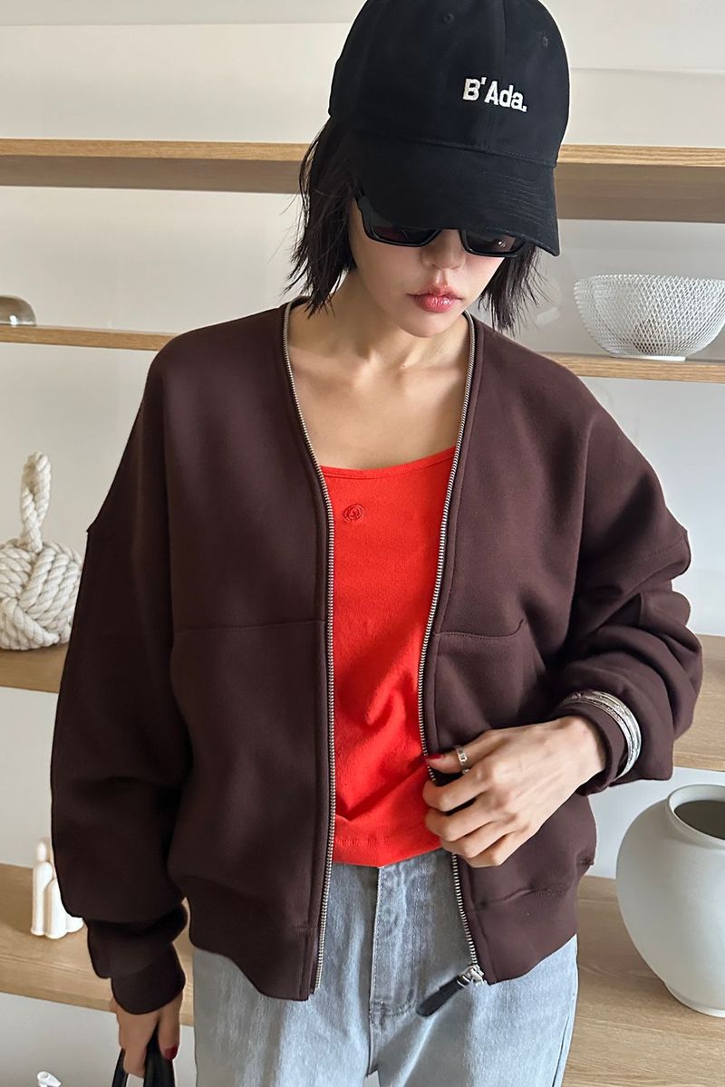FOUR SEASON SWEAT ZIP-UP_BROWN