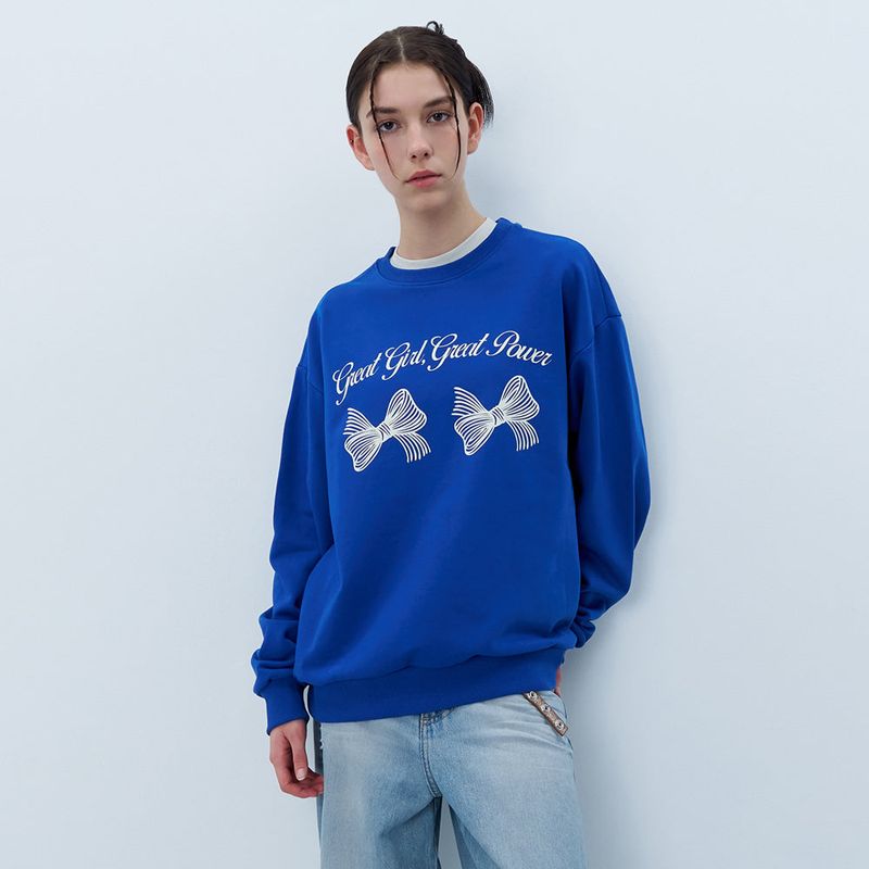 NCOVER(エンカバー)の「TWIN RIBBON SWEATSHIRT-BLUE(Tops)」